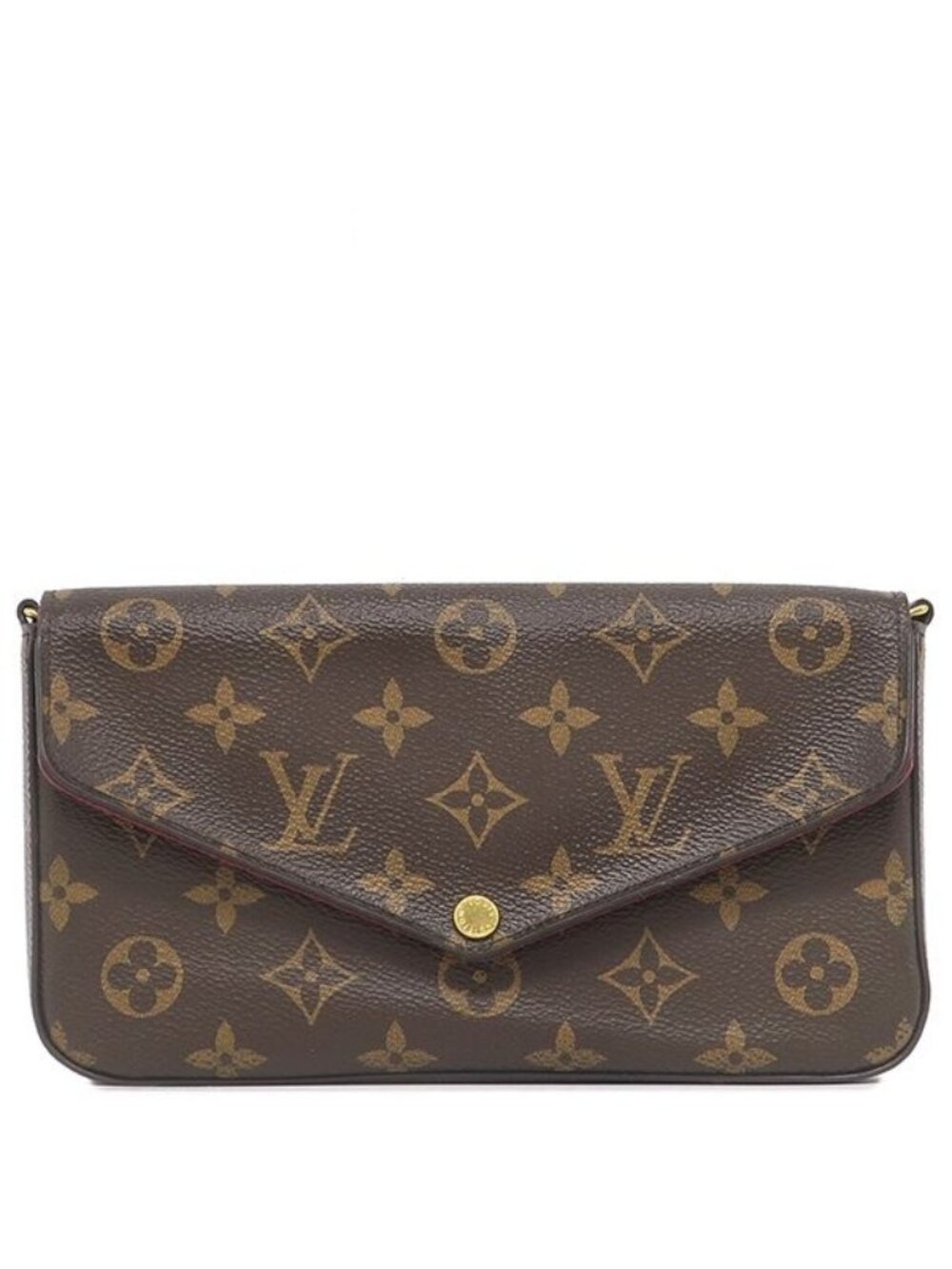 Louis Vuitton Chain Wallet Pochette Felicie Monogram Canvas Fuchsia Gold